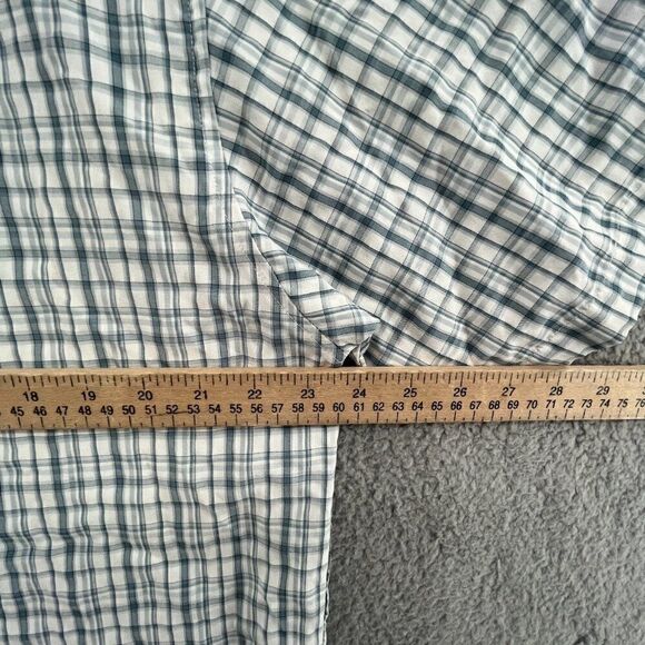 Pineapple Connection Shirt Mens Large Short Sleeve Seersucker Gingham Button Up - Picture 9 of 13